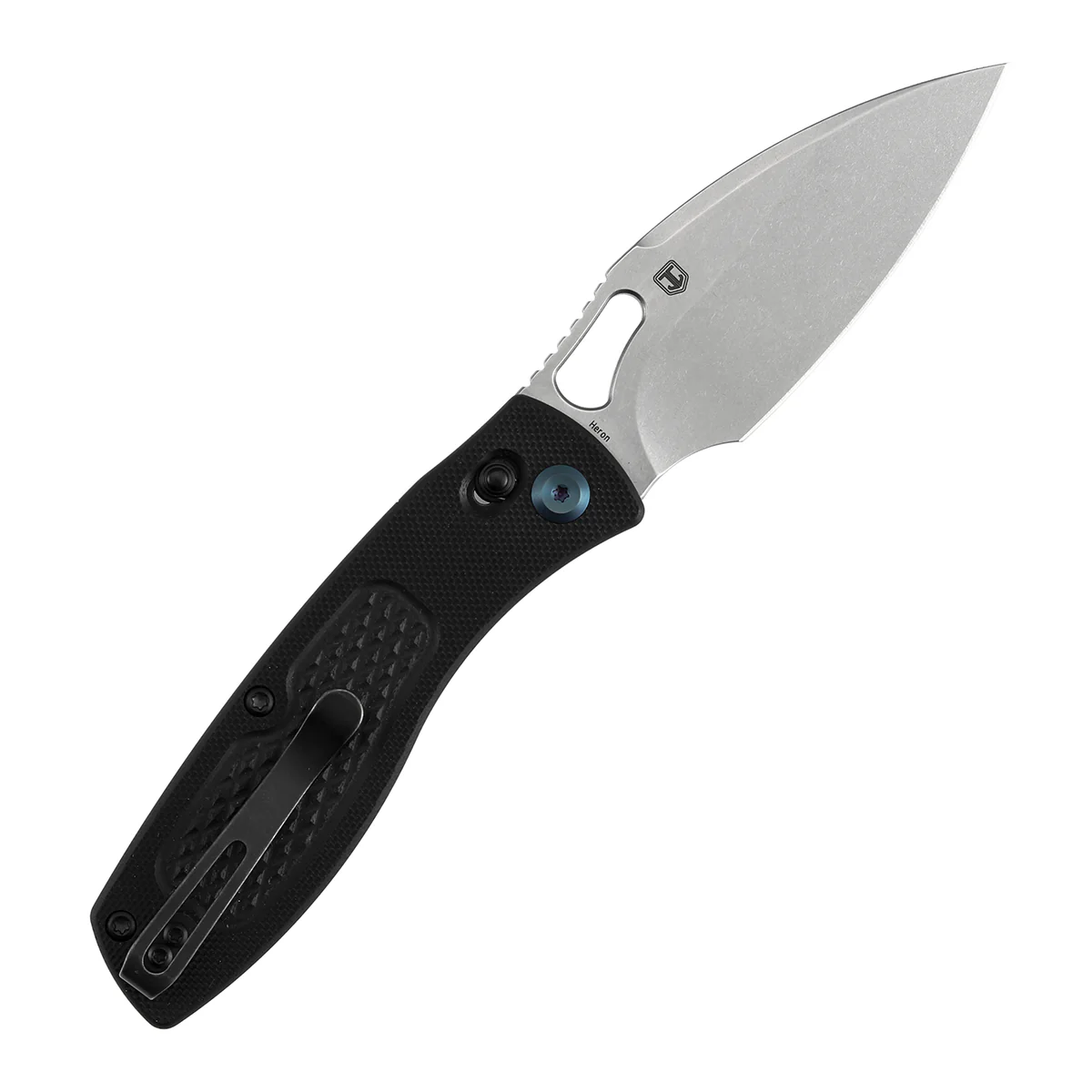 Heron Crossbar Lock Folding Knife - 3.13" Nitro V Blade | Black G10 Handle with Diamond Pattern | Johan Jordaan- B2124V4 - Image 8