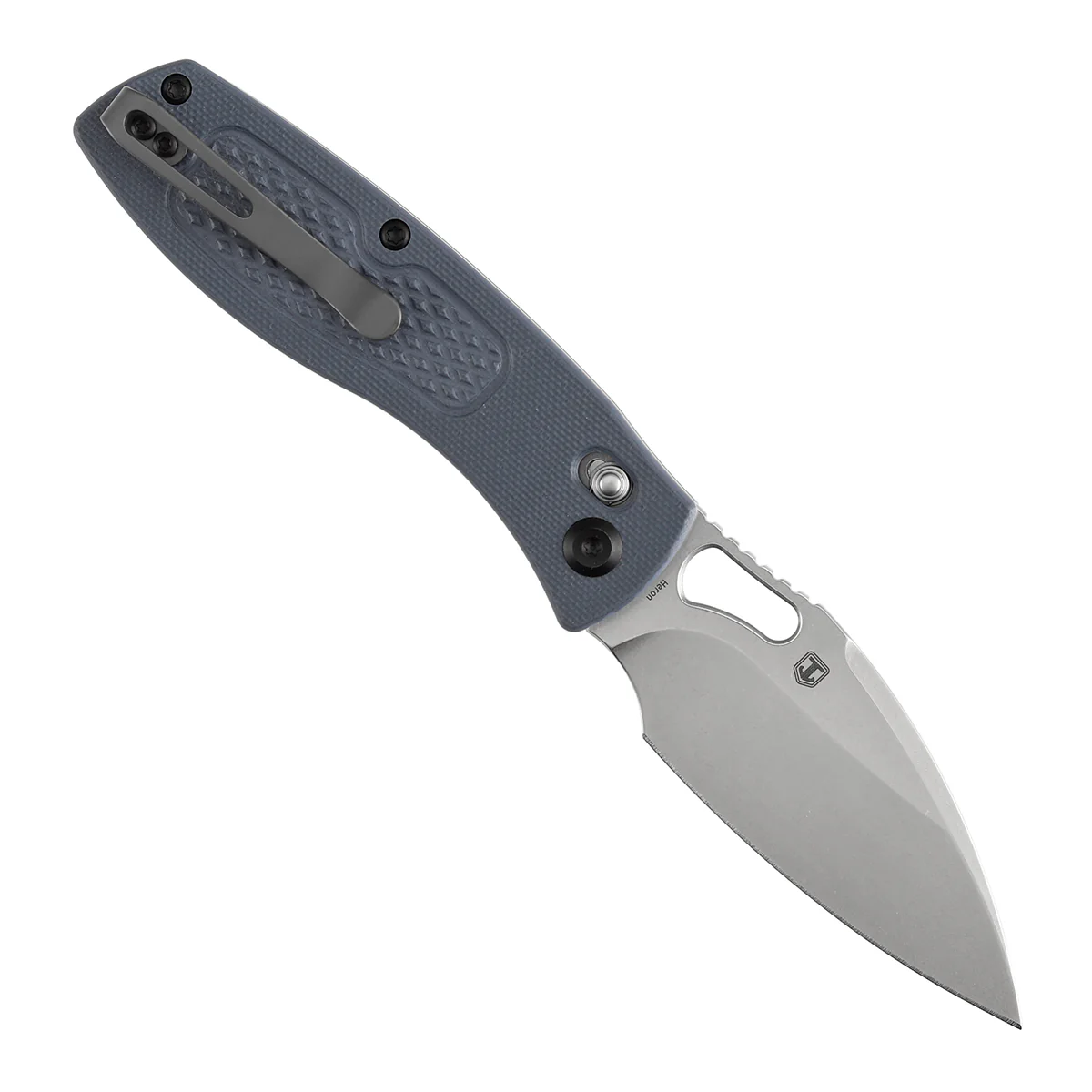 Heron Crossbar Lock Folding Knife - 3.13" Nitro V Blade | Gray G10 Handle with Diamond Pattern| Johan Jordaan - B2124V6 - Image 3