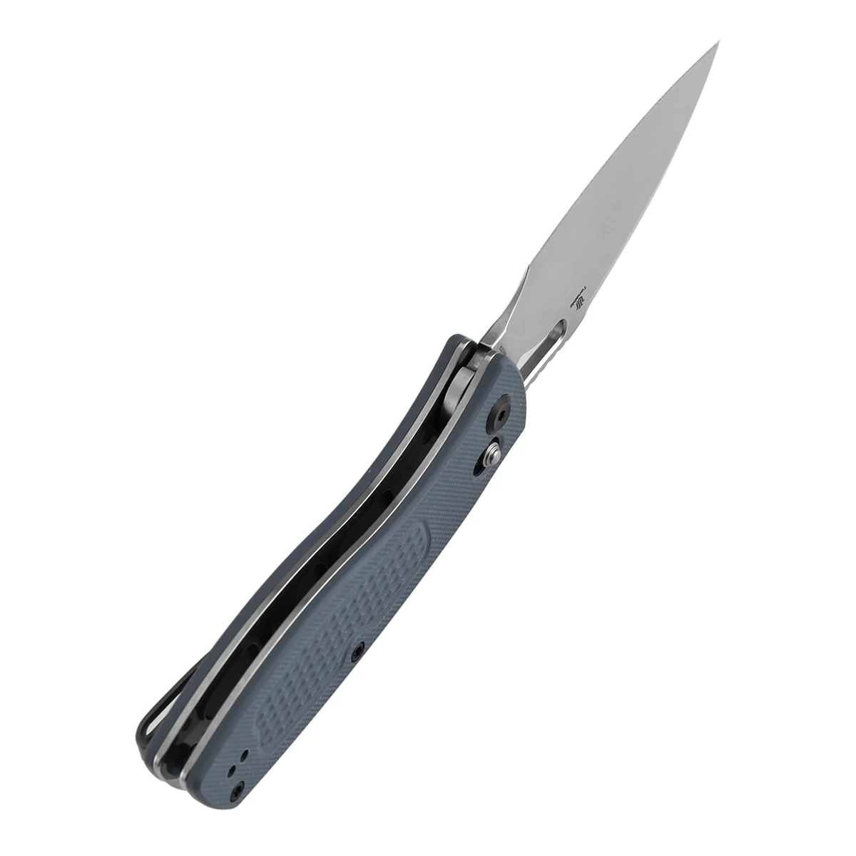 Heron Crossbar Lock Folding Knife - 3.13" Nitro V Blade | Gray G10 Handle with Diamond Pattern| Johan Jordaan - B2124V6 - Image 4