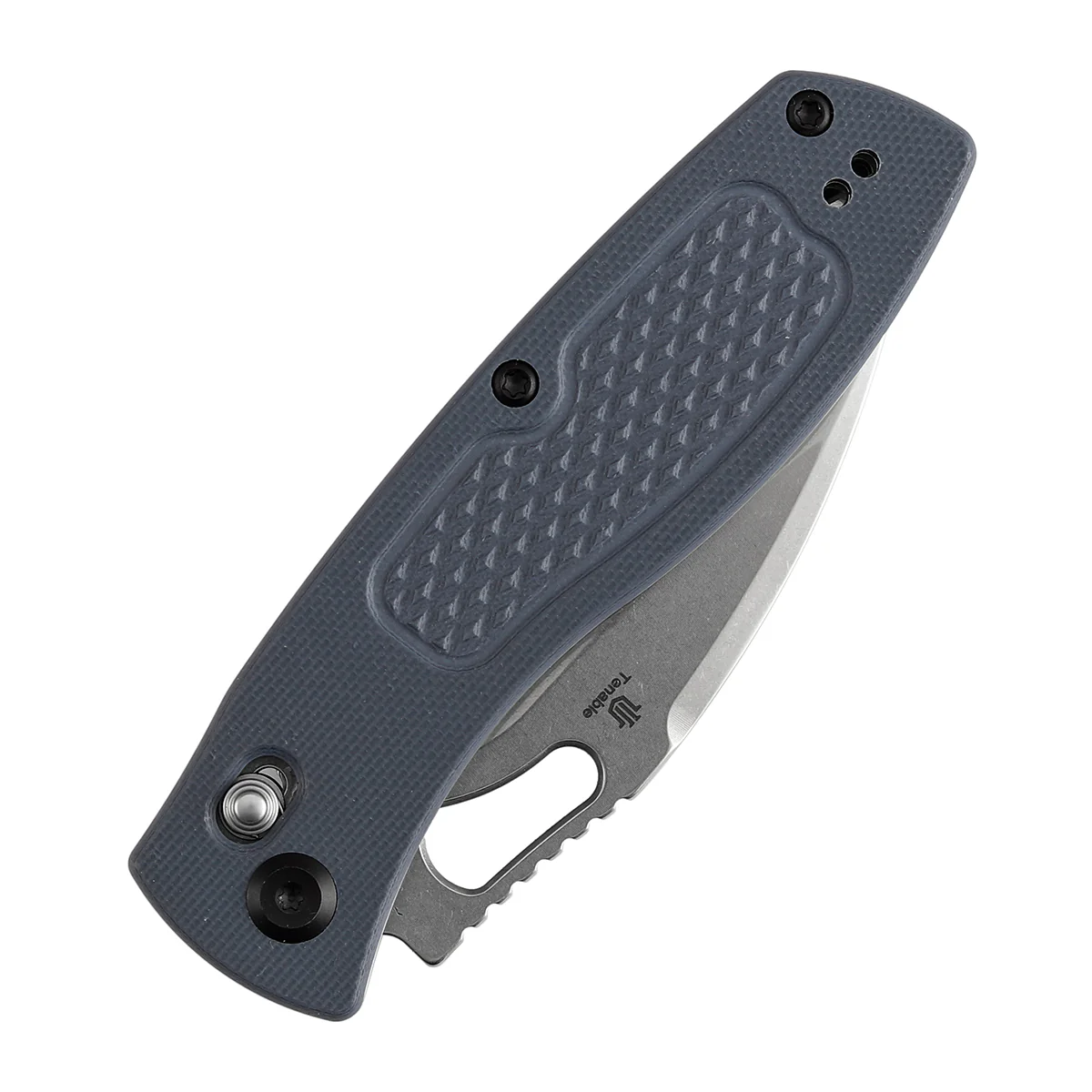 Heron Crossbar Lock Folding Knife - 3.13" Nitro V Blade | Gray G10 Handle with Diamond Pattern| Johan Jordaan - B2124V6 - Image 6