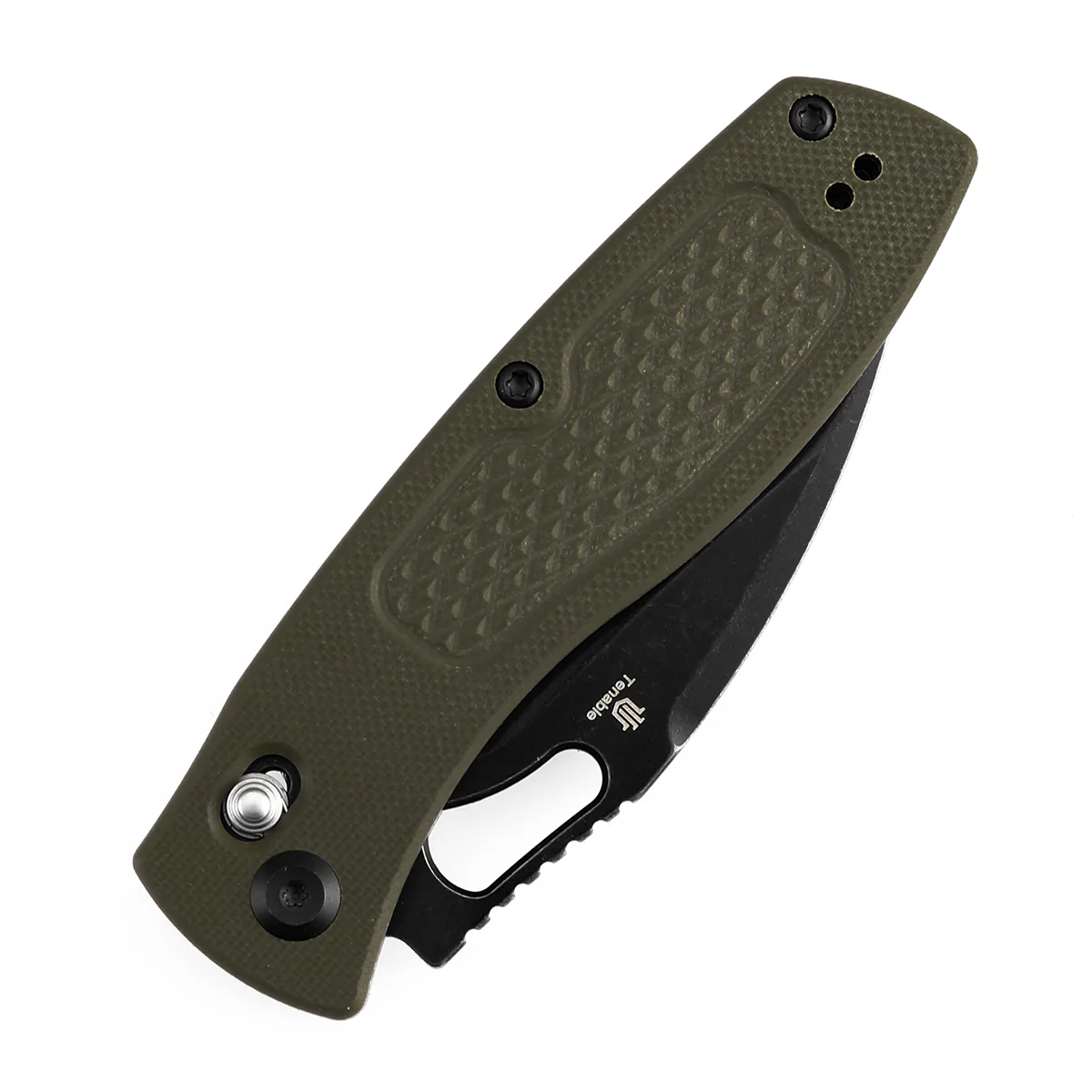 Heron Crossbar Lock Folding Knife - 3.13" Nitro V Blade| Olive Green G10 Handle with Diamond Pattern| Johan Jordaan - B2124V5 - Image 6