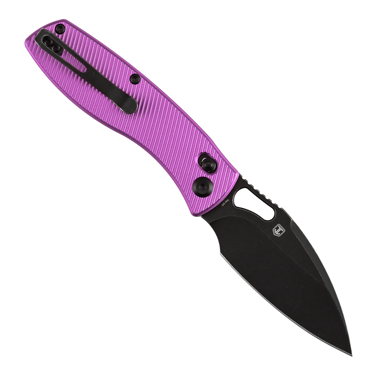 Heron Crossbar Lock Folding Knife - 3.13" Nitro-V Blade | Purple Aluminum Handle | Johan Jordaan- B2124V1 - Image 3