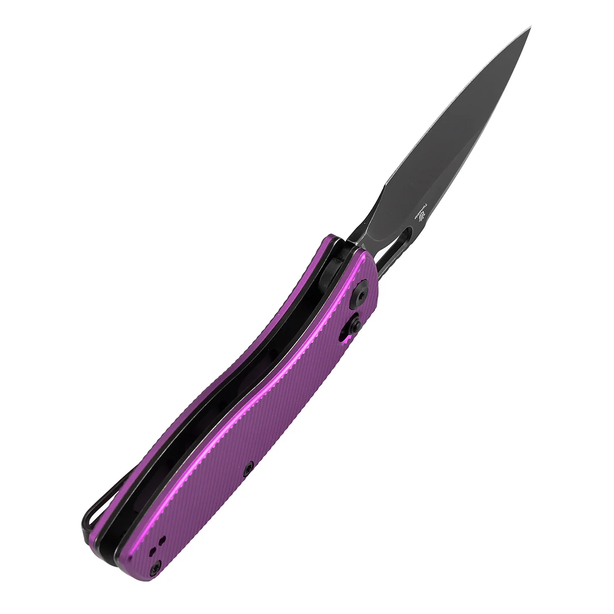 Heron Crossbar Lock Folding Knife - 3.13" Nitro-V Blade | Purple Aluminum Handle | Johan Jordaan- B2124V1 - Image 4