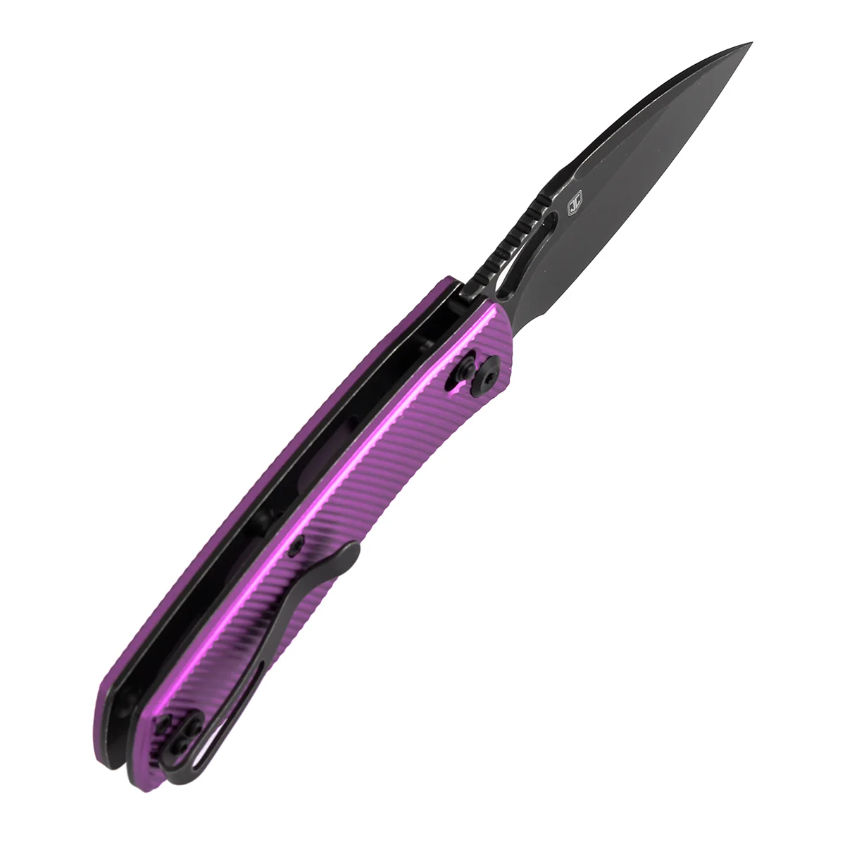 Heron Crossbar Lock Folding Knife - 3.13" Nitro-V Blade | Purple Aluminum Handle | Johan Jordaan- B2124V1 - Image 5