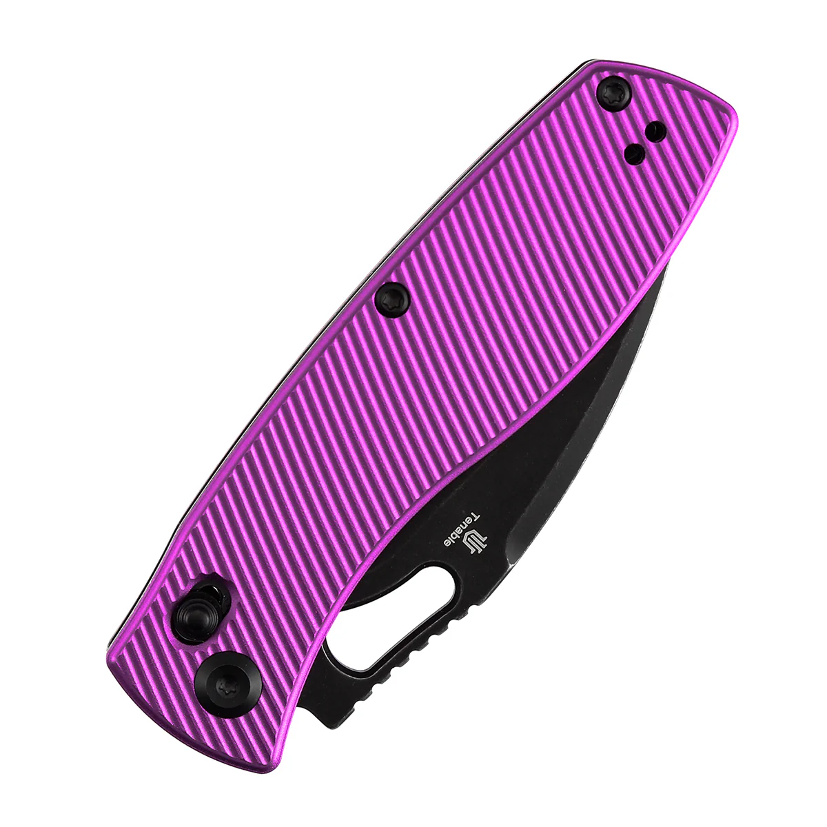 Heron Crossbar Lock Folding Knife - 3.13" Nitro-V Blade | Purple Aluminum Handle | Johan Jordaan- B2124V1 - Image 6