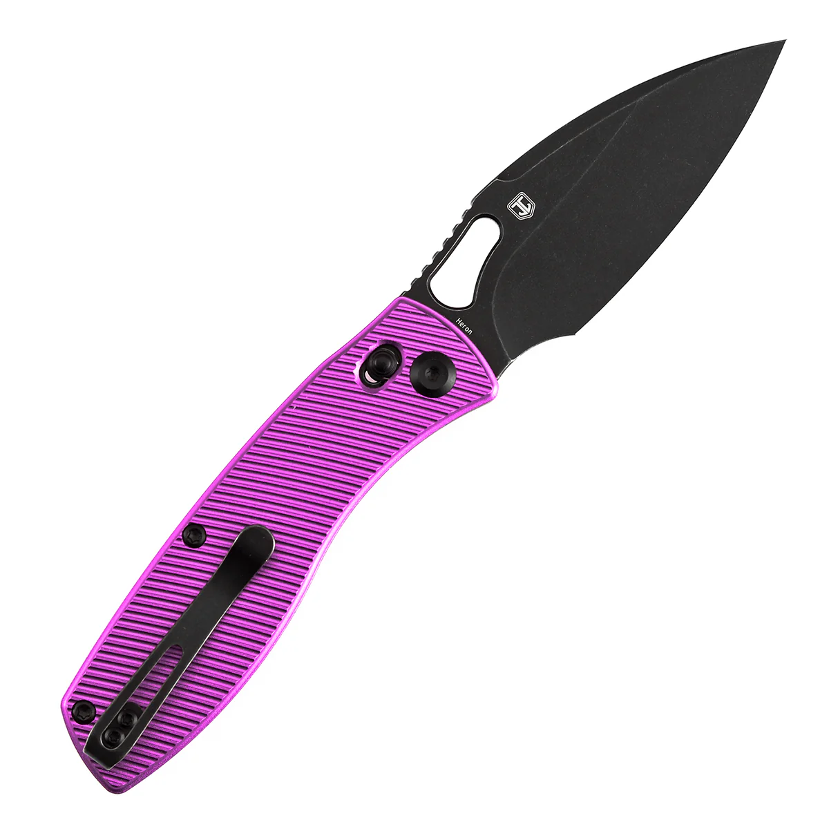 Heron Crossbar Lock Folding Knife - 3.13" Nitro-V Blade | Purple Aluminum Handle | Johan Jordaan- B2124V1 - Image 8