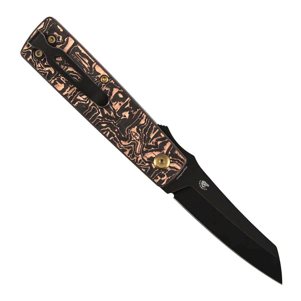 KANSEPT Higonokami | Liner Lock | 3.02'' 154CM Blade | Copper Carbon FIber Handle | Goran mihajlovic Design | T2135A2 - Image 3