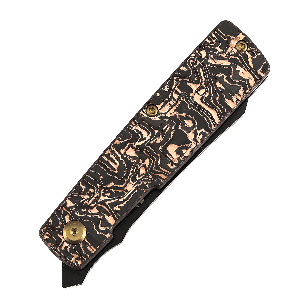KANSEPT Higonokami | Liner Lock | 3.02'' 154CM Blade | Copper Carbon FIber Handle | Goran mihajlovic Design | T2135A2 - Image 6
