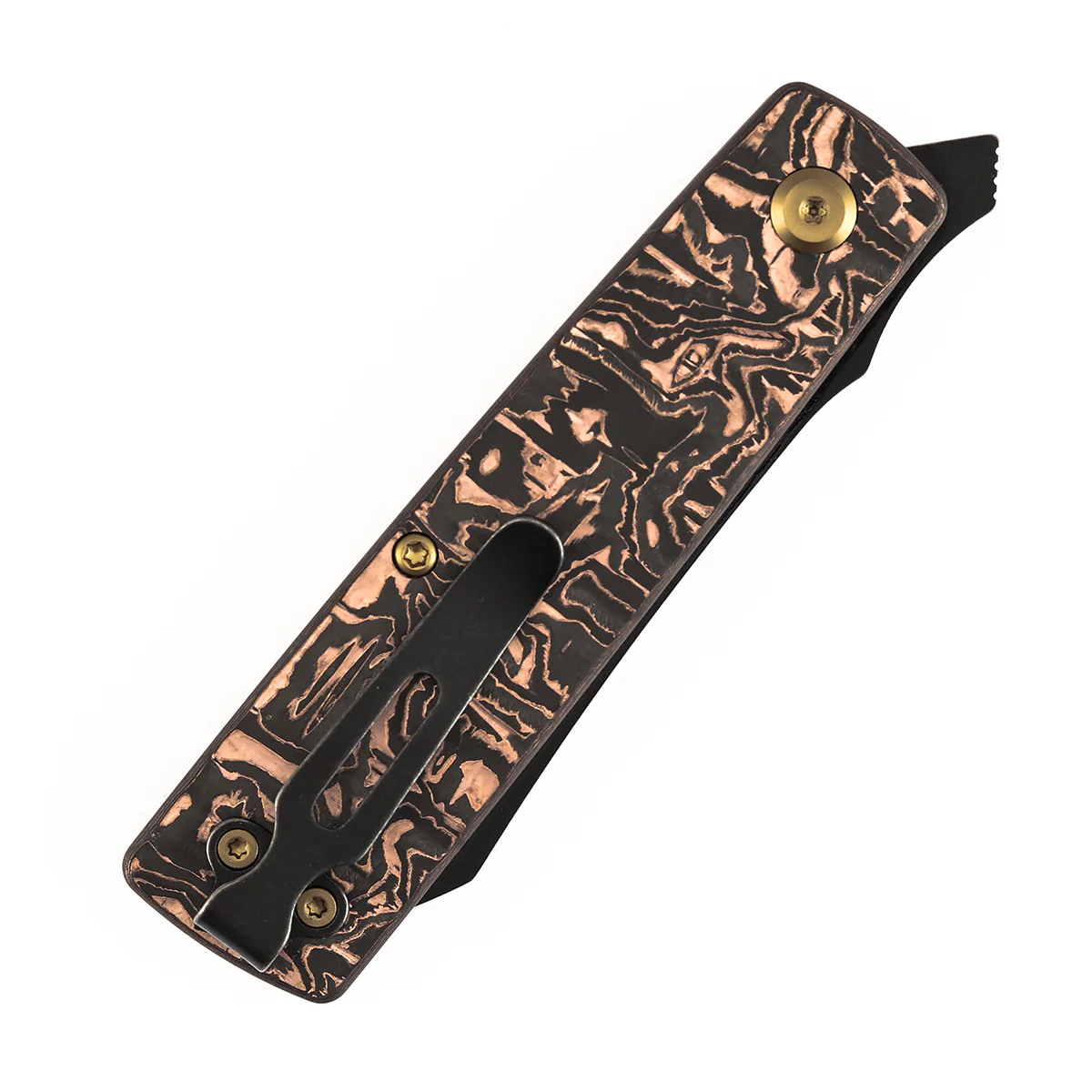KANSEPT Higonokami | Liner Lock | 3.02'' 154CM Blade | Copper Carbon FIber Handle | Goran mihajlovic Design | T2135A2 - Image 7