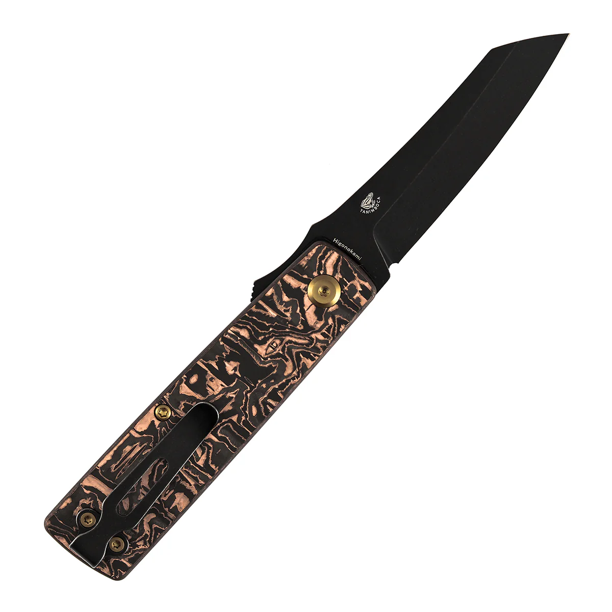 KANSEPT Higonokami | Liner Lock | 3.02'' 154CM Blade | Copper Carbon FIber Handle | Goran mihajlovic Design | T2135A2 - Image 8