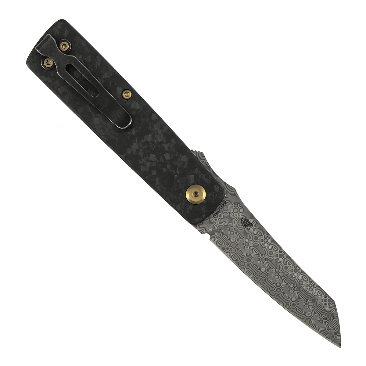 KANSEPT Higonokami | Liner Lock | 3.02'' Damascus Blade | Shred Carbon FIber Handle | Goran mihajlovic Design | T2135A1 - Image 3