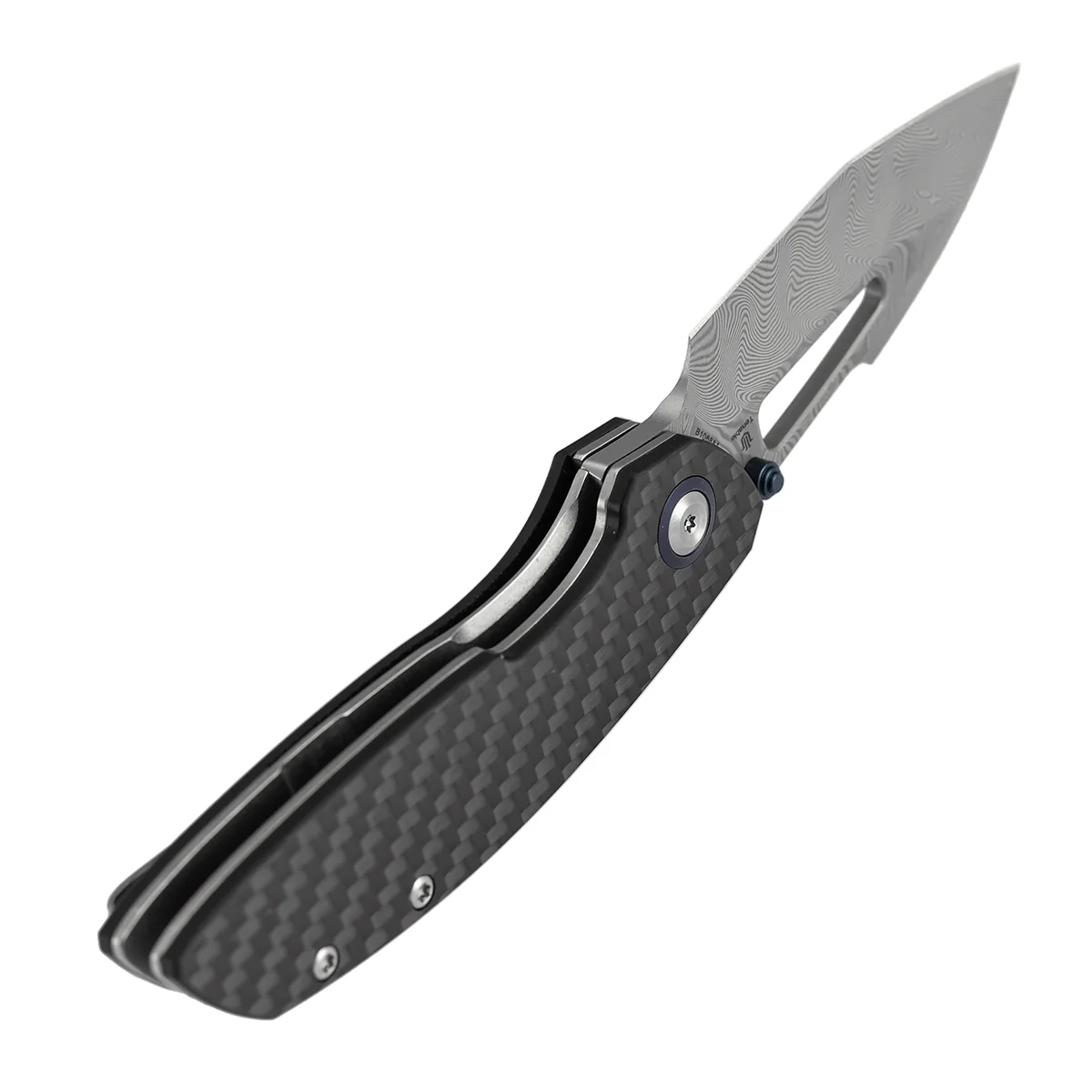 Tenable Link Folding Knife | Damascus Blade | Twill Carbon FIber & G10 Handle| Triple Stripe Knives Design | B1068A1 - Image 7