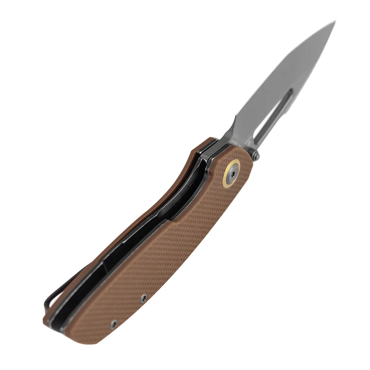 Tenable Link Folding Knife | 3.0" Gray TiCn Coated 14C28N Blade | Brown G10 Handle| Triple Stripe Knives Design | B1068A2 - Image 7
