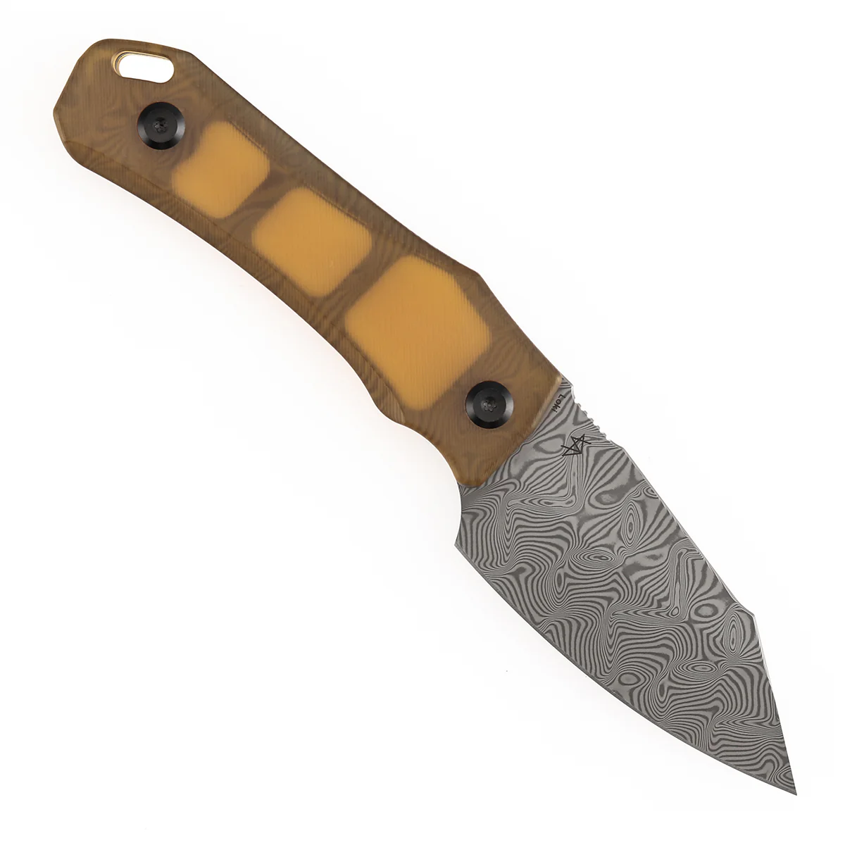 Tenable Loki Fixed Blade Knife | 2.99" Damascus Blade | Amber PEI/Ultem Handle | Steven Dunnuck Design | G1058A2 - Image 5