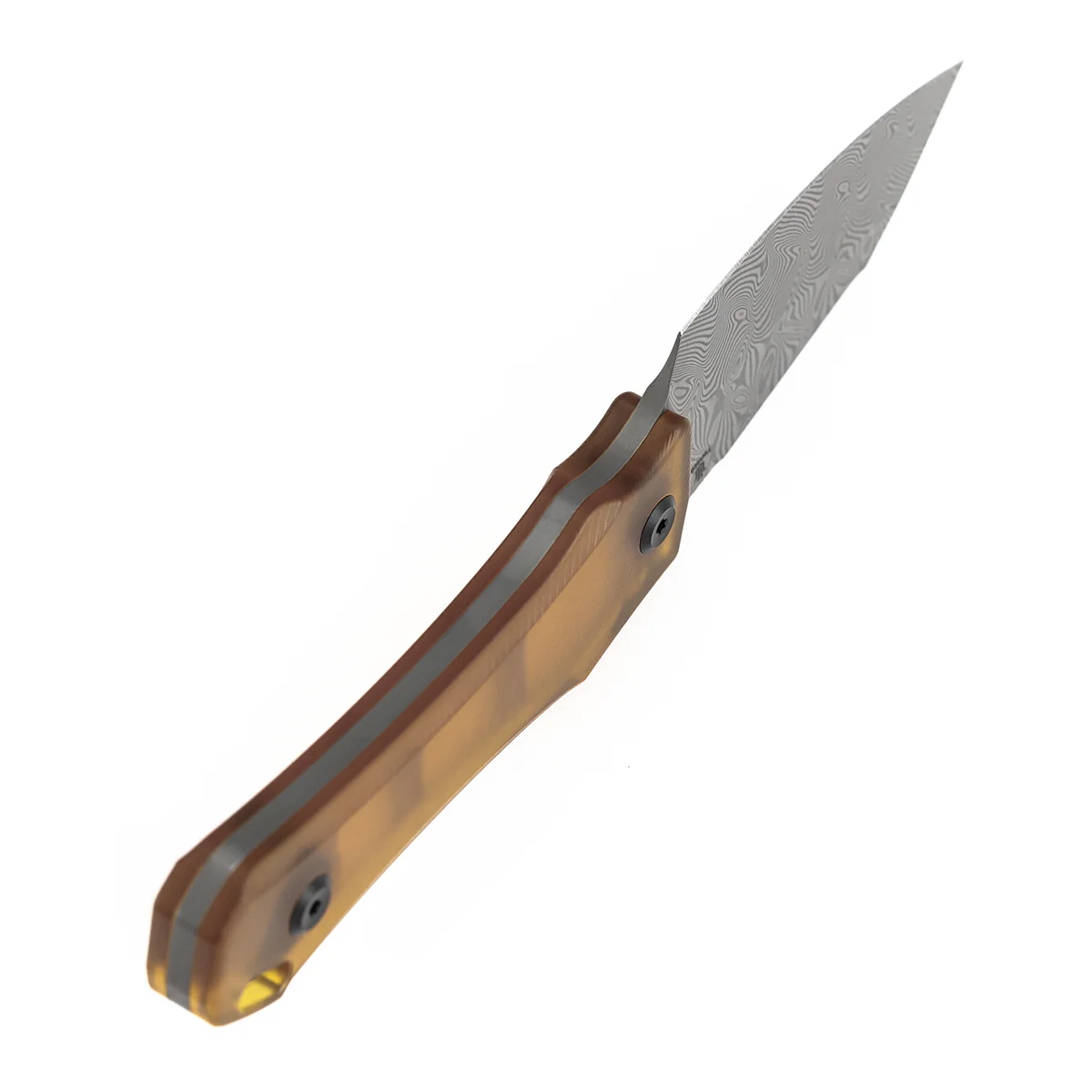 Tenable Loki Fixed Blade Knife | 2.99" Damascus Blade | Amber PEI/Ultem Handle | Steven Dunnuck Design | G1058A2 - Image 6