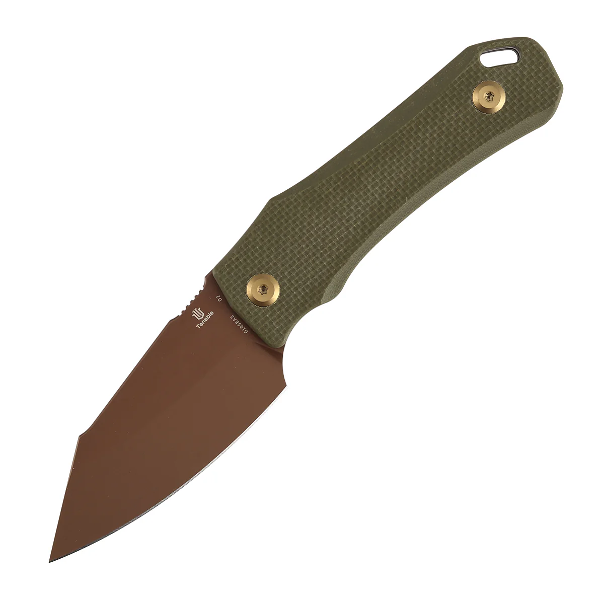 Tenable Loki Fixed Blade Knife | 2.99" Rose Gold D2 Blade | Olive Green G10 Handle | Steven Dunnuck Design | G1058A3 - Image 4