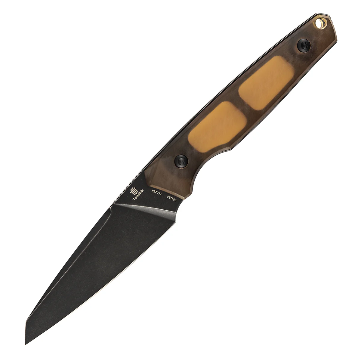Tenable Parr Fixed Blade Knife |2.87'' Blackwash 14C28N Blade | Amber PEI Handle | Jonathan Styles-G011B6 - Image 3