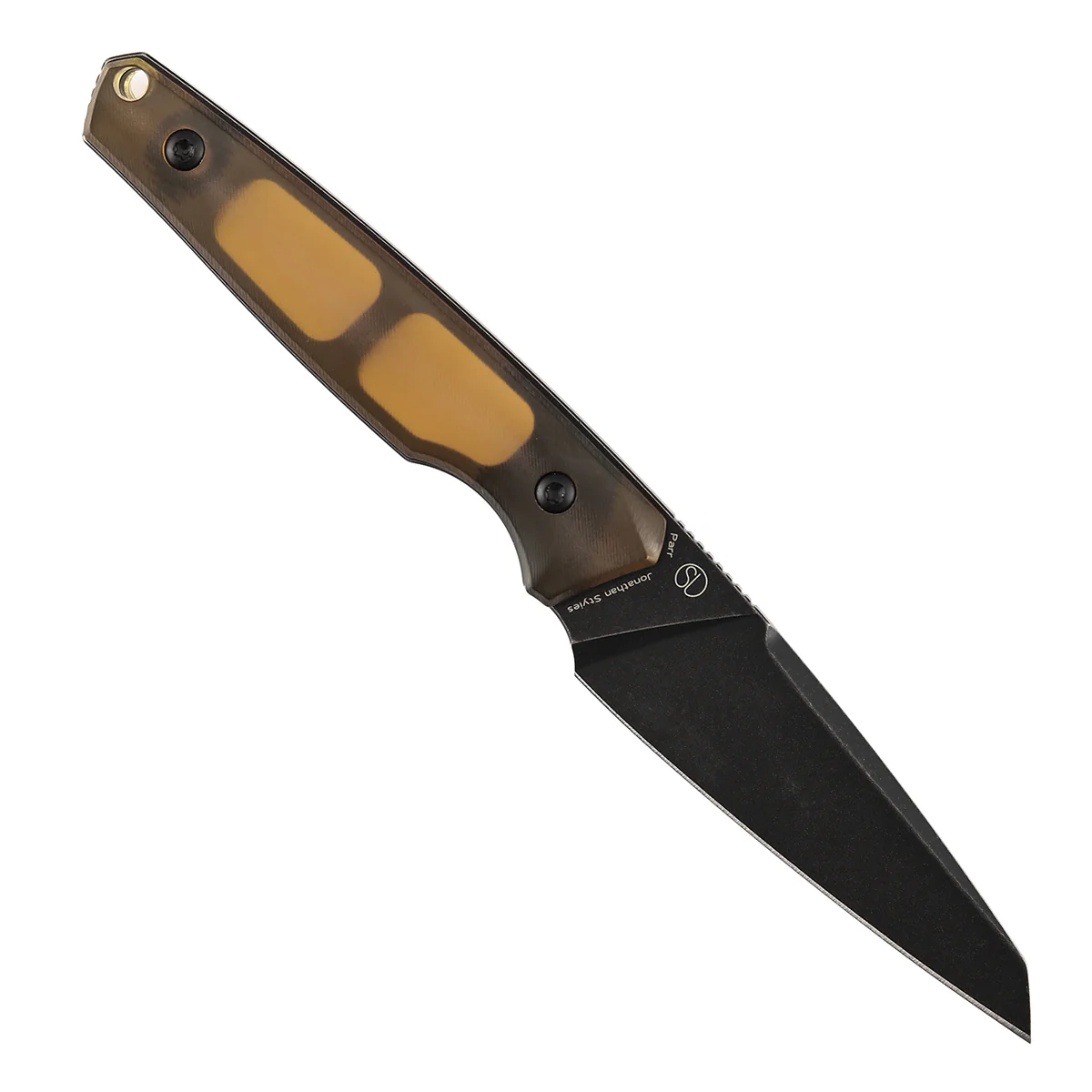 Tenable Parr Fixed Blade Knife |2.87'' Blackwash 14C28N Blade | Amber PEI Handle | Jonathan Styles-G011B6 - Image 4