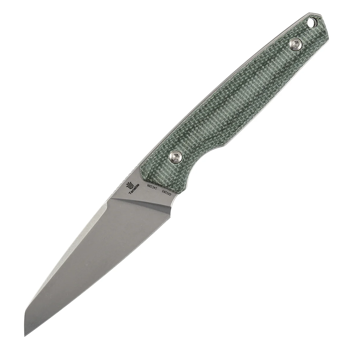 Tenable Parr Fixed Blade Knife | 2.87'' Stonewashed 14C28N Blade| Green Micarta Handle | Jonathan Styles - G011B5 - Image 3