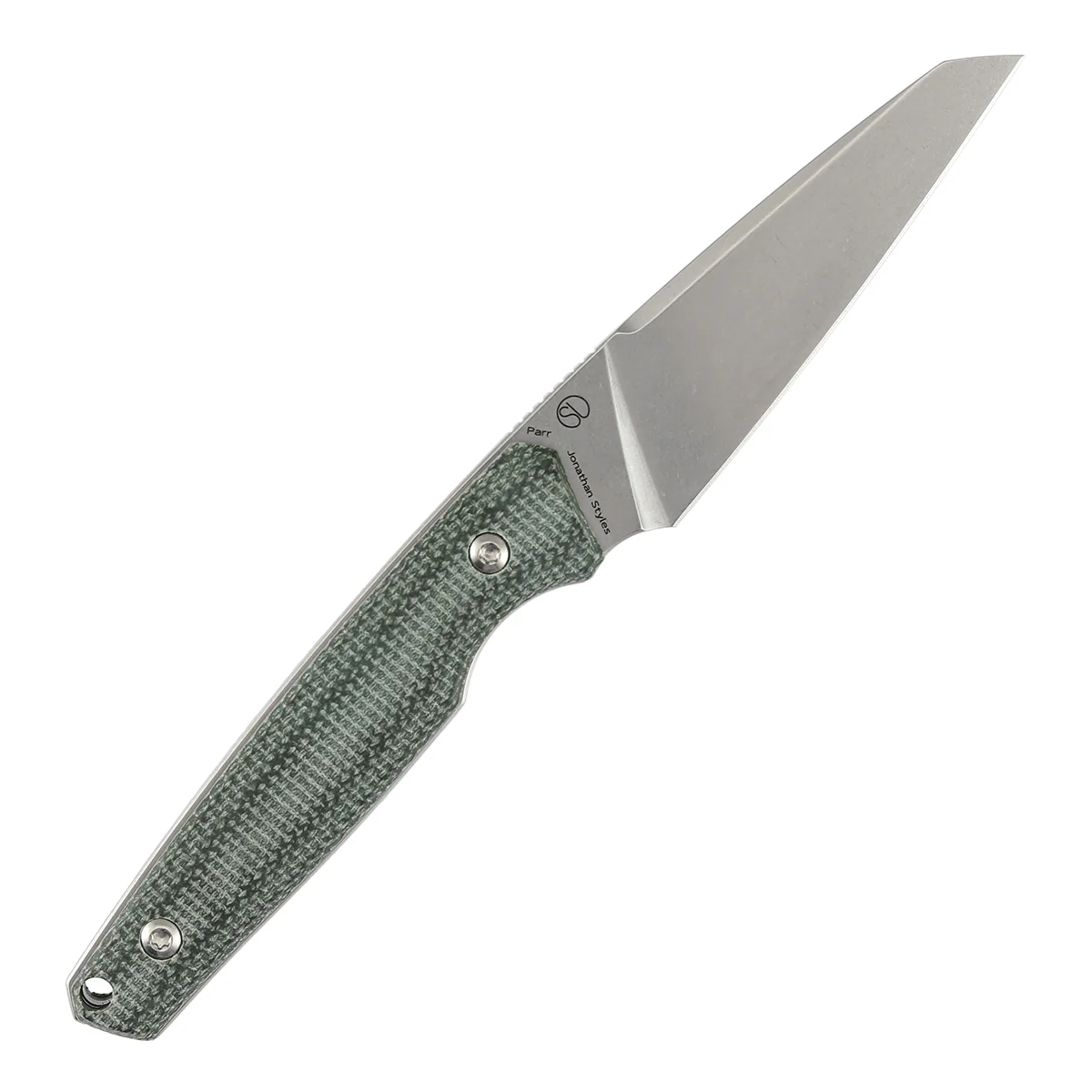 Tenable Parr Fixed Blade Knife | 2.87'' Stonewashed 14C28N Blade| Green Micarta Handle | Jonathan Styles - G011B5 - Image 5