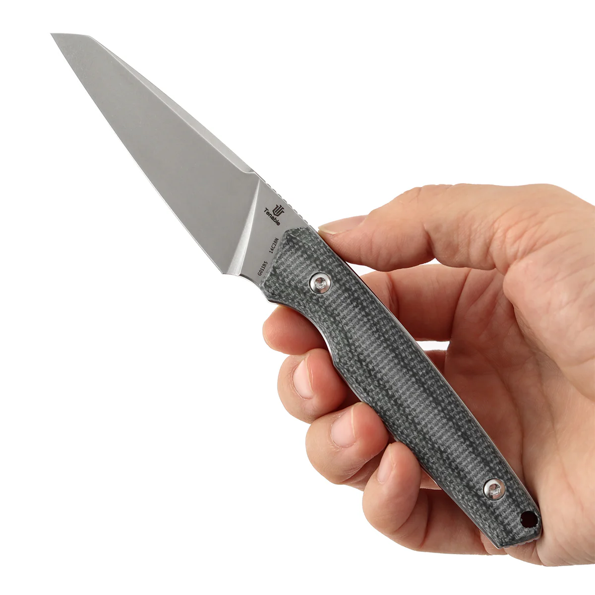 Tenable Parr Fixed Blade Knife | 2.87'' Stonewashed 14C28N Blade| Green Micarta Handle | Jonathan Styles - G011B5 - Image 6