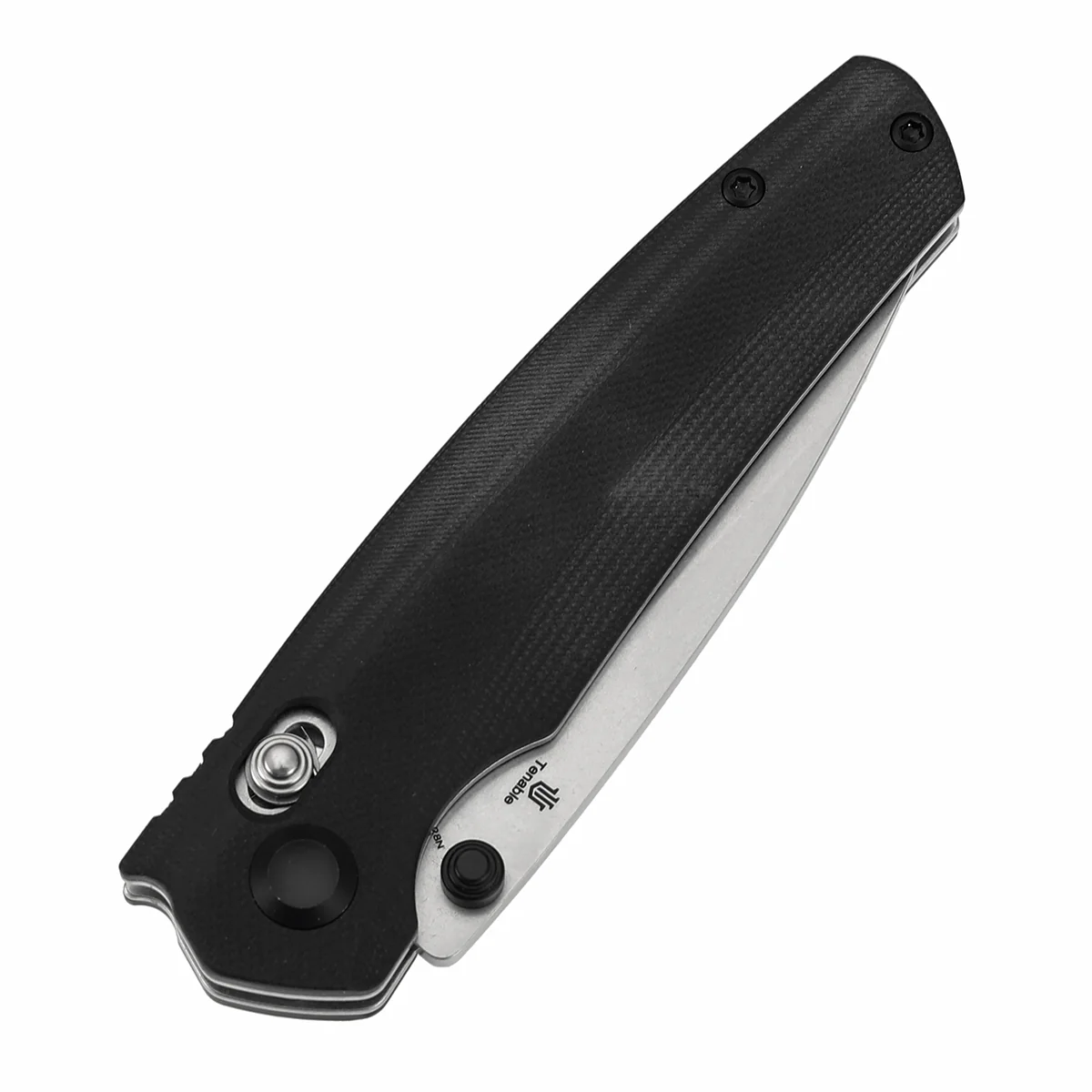 Tenable Raven Cross Bar Lock Folding Knife | 3.14" Stonewashed 14C28N Blade | Black G10 Handle |  Black Bird Blades Design - T2109V4 - Image 6