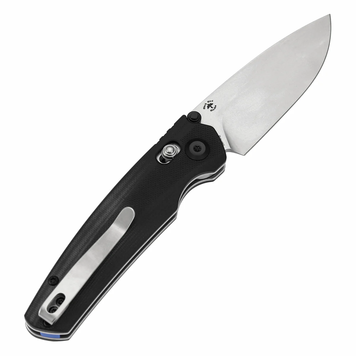 Tenable Raven Cross Bar Lock Folding Knife | 3.14" Stonewashed 14C28N Blade | Black G10 Handle |  Black Bird Blades Design - T2109V4 - Image 8