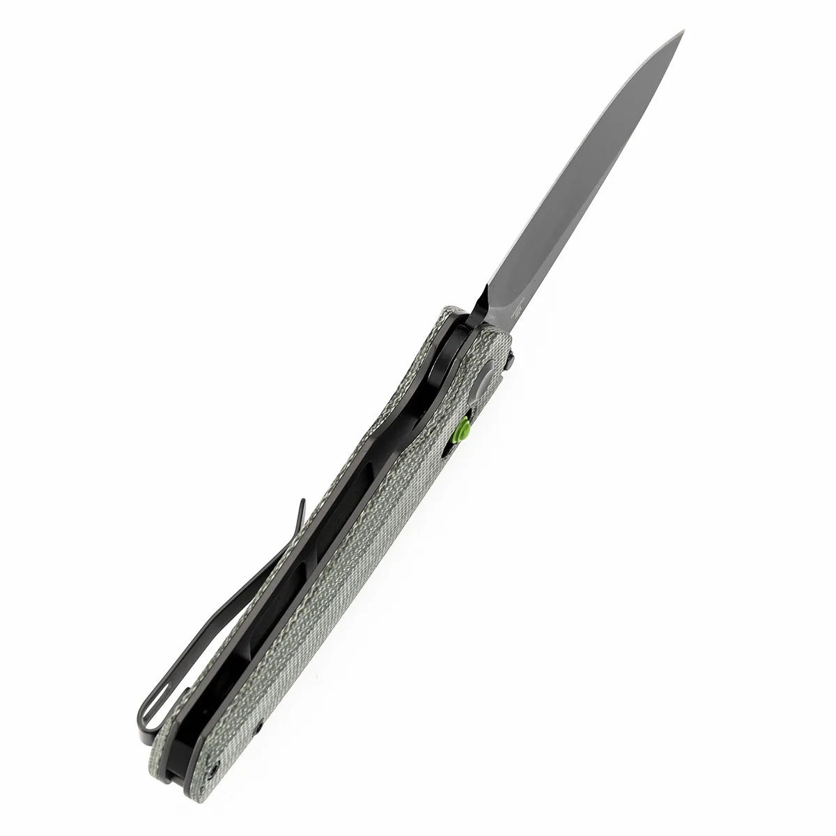 Tenable Raven Cross Bar Lock Folding Knife | 3.14" Blackwash 14C28N Blade | Green Micarta Handle |  Black Bird Blades Design- T2109V5 - Image 4