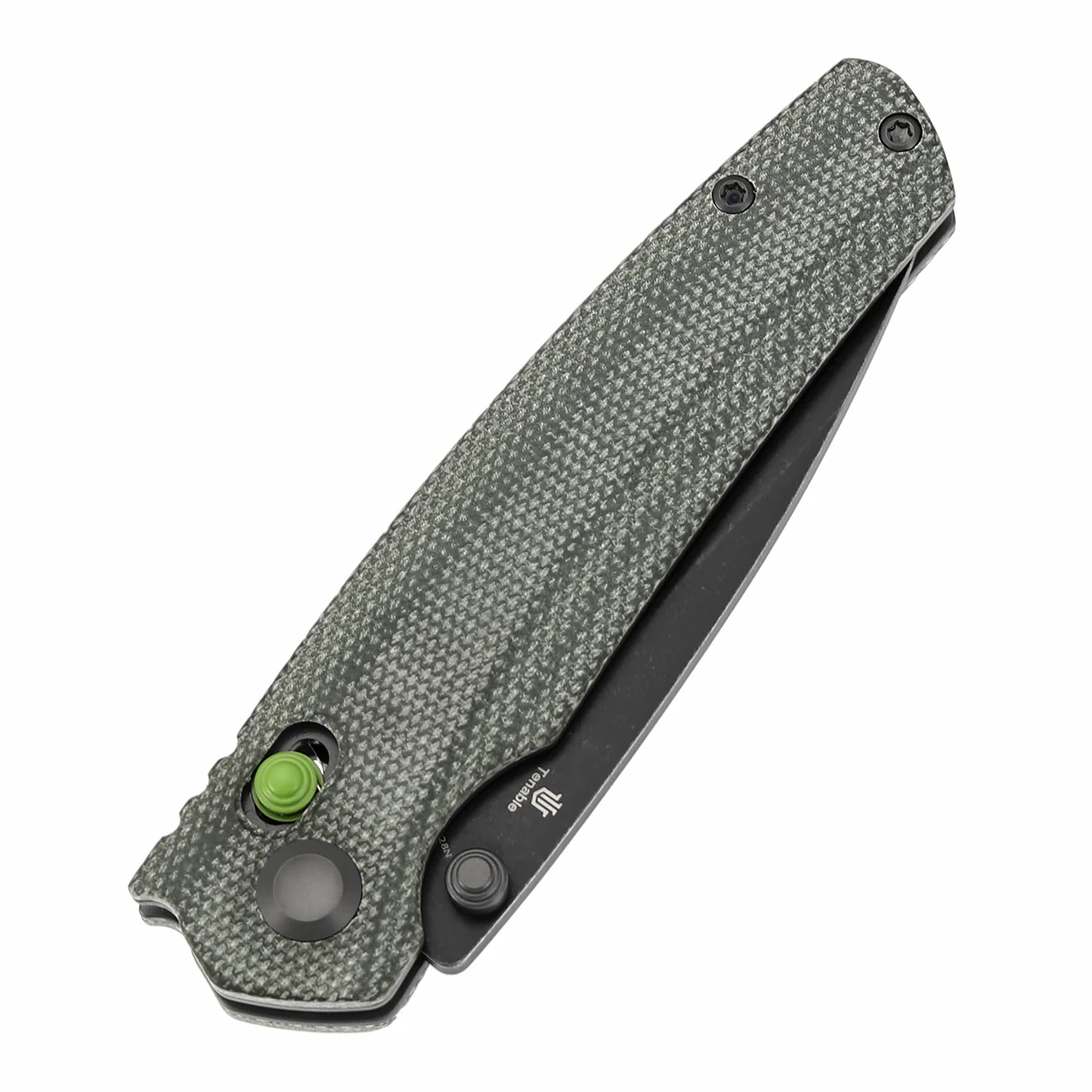 Tenable Raven Cross Bar Lock Folding Knife | 3.14" Blackwash 14C28N Blade | Green Micarta Handle |  Black Bird Blades Design- T2109V5 - Image 6