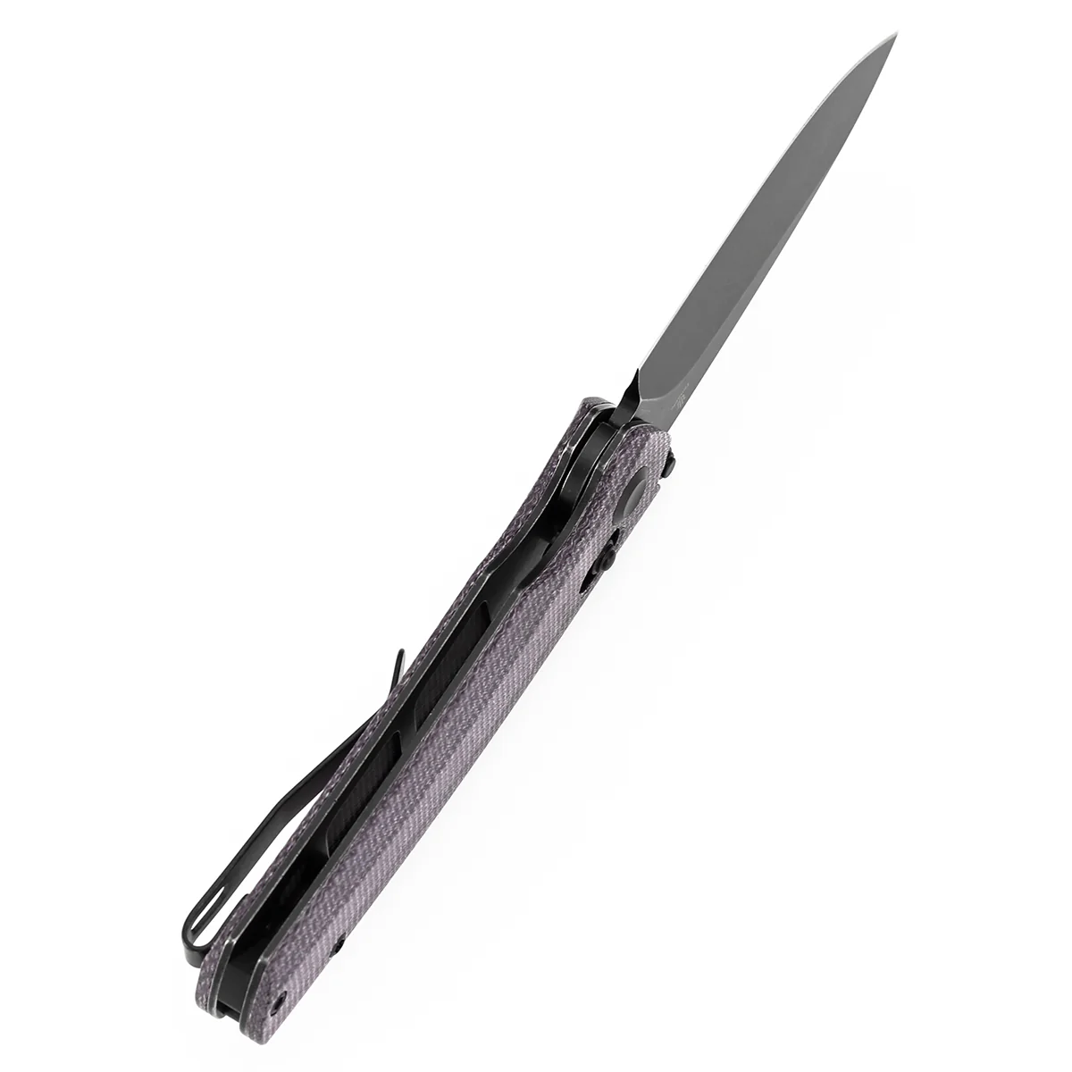 Tenable Raven Cross Bar Lock Folding Knife | 3.14" Blackwash 14C28N Blade | Purple Micarta Handle |  Black Bird Blades Design -T2109V7 - Image 4