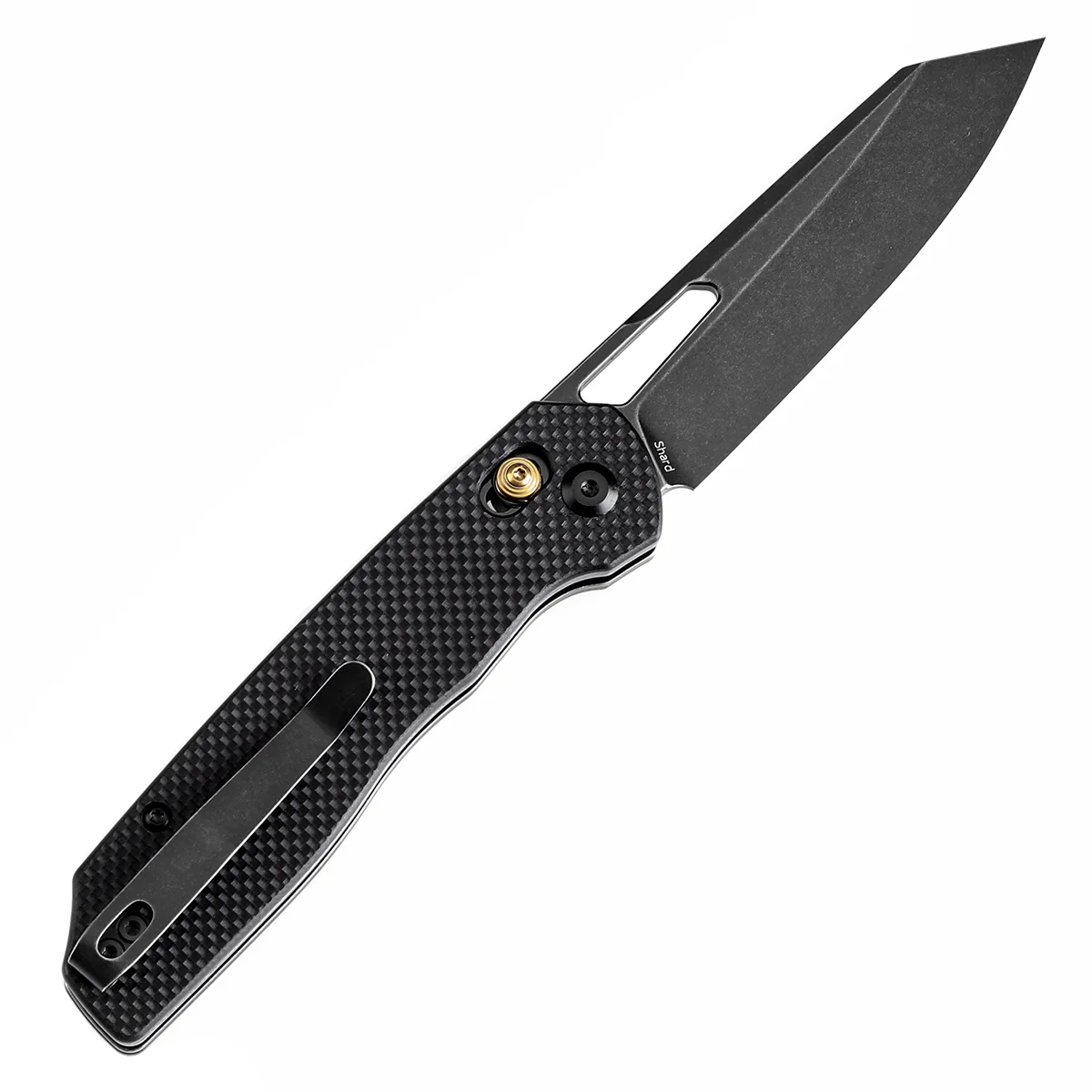 Tenable Shard |Cross Bar Lock Folding Knife | 3.47'' Blackwash 14C28N Blade | Black G10 Handle | Kim Ning Design | T1006V1 - Image 8