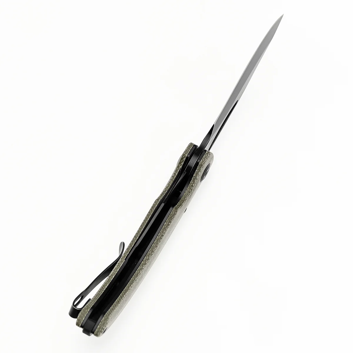 Tenable Gideon Folding Knife - 3.5'' Blackwash Nitro V Blade -Green Micarta Handle - Dead Sober Design - T1119A6 - Image 4