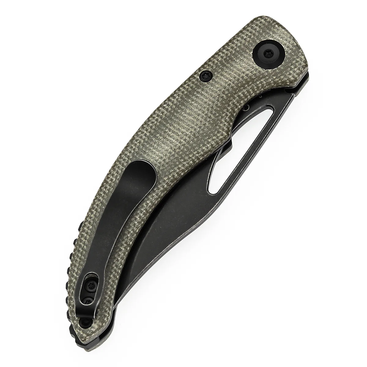 Tenable Gideon Folding Knife - 3.5'' Blackwash Nitro V Blade -Green Micarta Handle - Dead Sober Design - T1119A6 - Image 7
