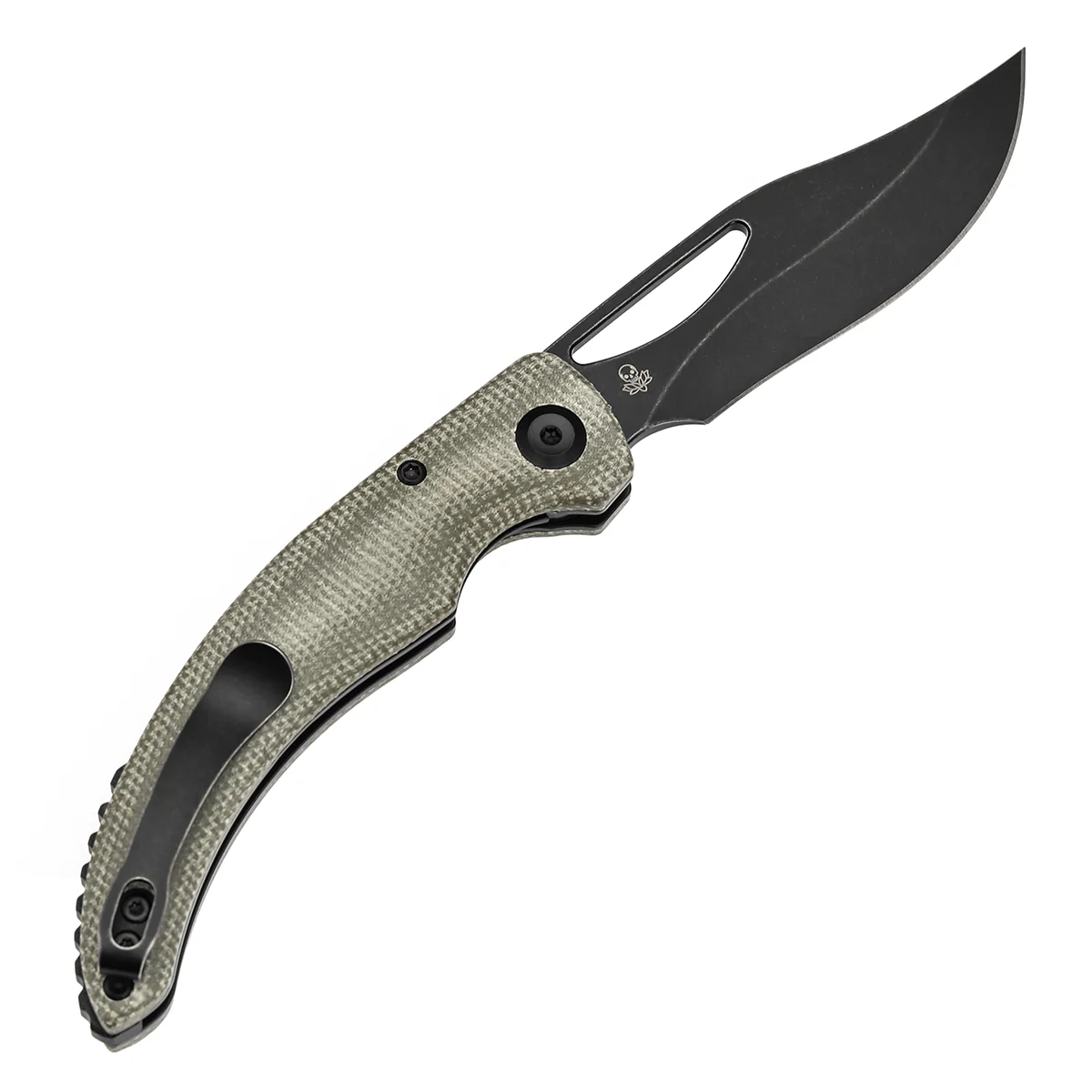 Tenable Gideon Folding Knife - 3.5'' Blackwash Nitro V Blade -Green Micarta Handle - Dead Sober Design - T1119A6 - Image 8
