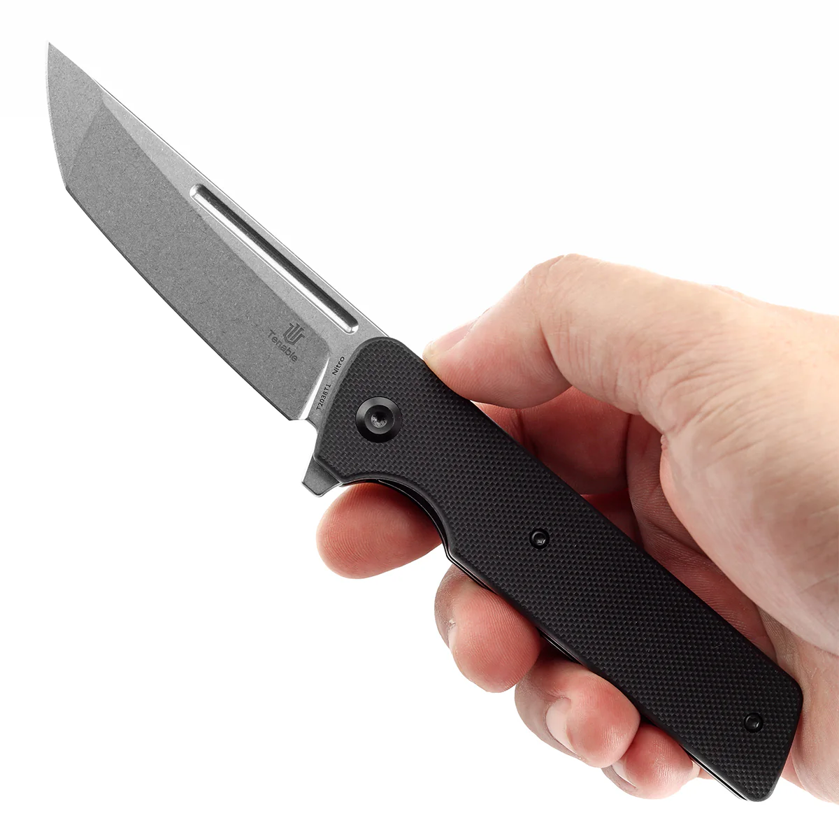 Tenable Anomaly Folding Knife Black G10 Handle (3.14'' Stonewashed Nitro-V Tanto Blade) Pinkerton Knives Design-T2038T1 - Image 10
