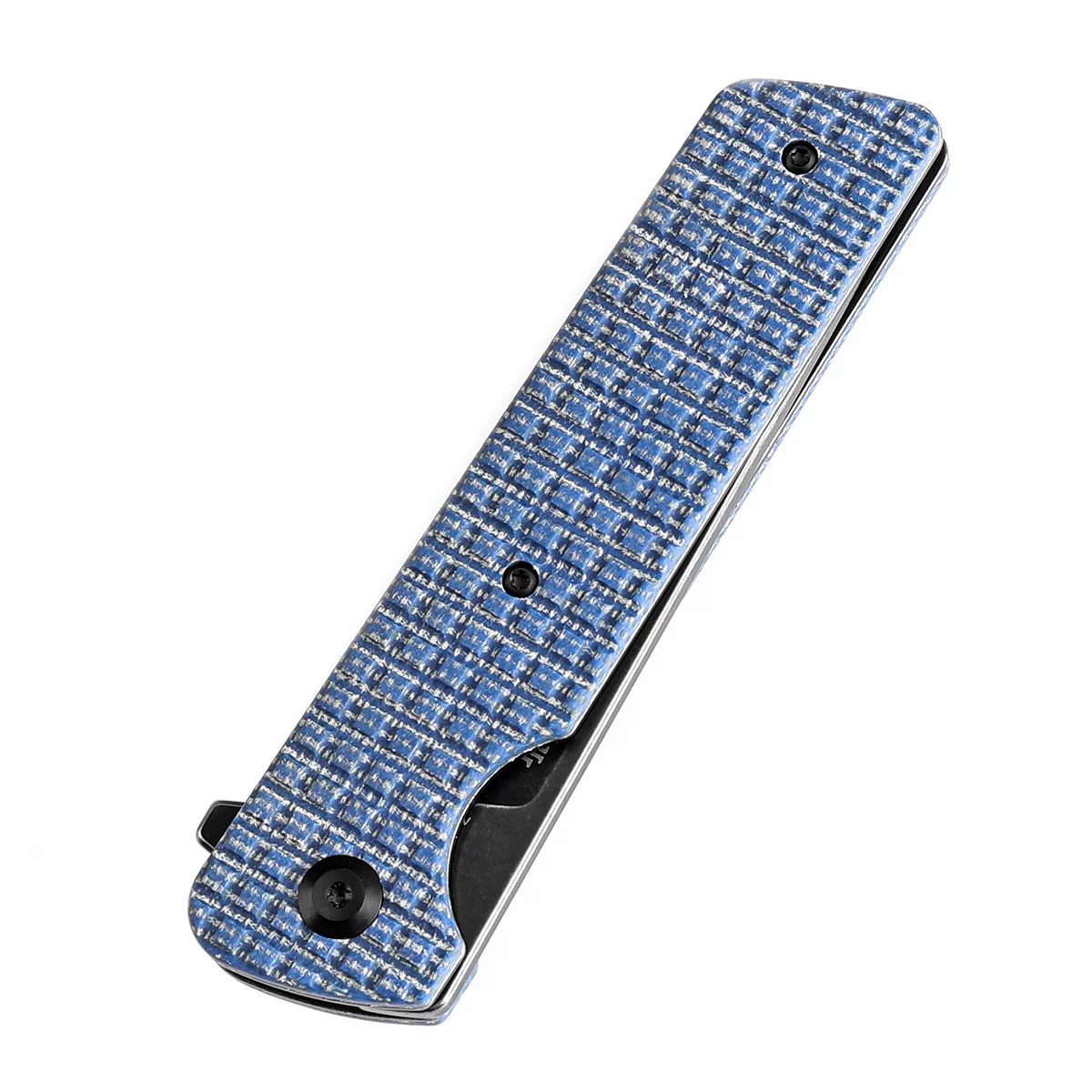 Tenable Anomaly Folding Knife Blue Micarta with Frag Pattern Handle (3.14'' Blackwash Nitro-V Blade) Pinkerton Knives Design-T2038A3 - Image 7