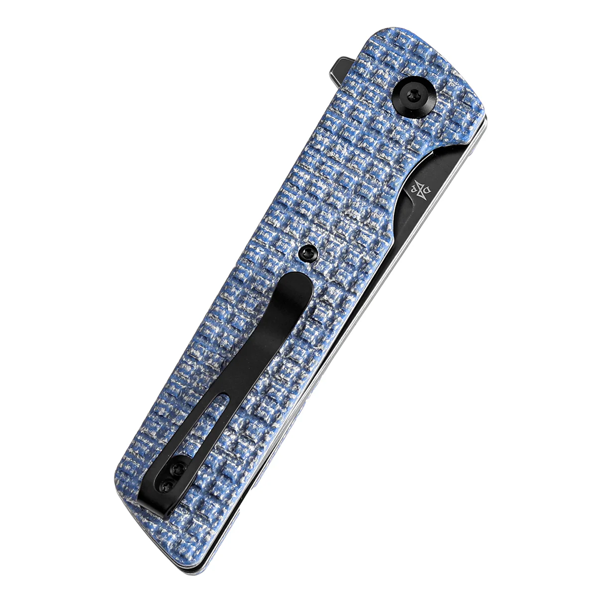Tenable Anomaly Folding Knife Blue Micarta with Frag Pattern Handle (3.14'' Blackwash Nitro-V Blade) Pinkerton Knives Design-T2038A3 - Image 8