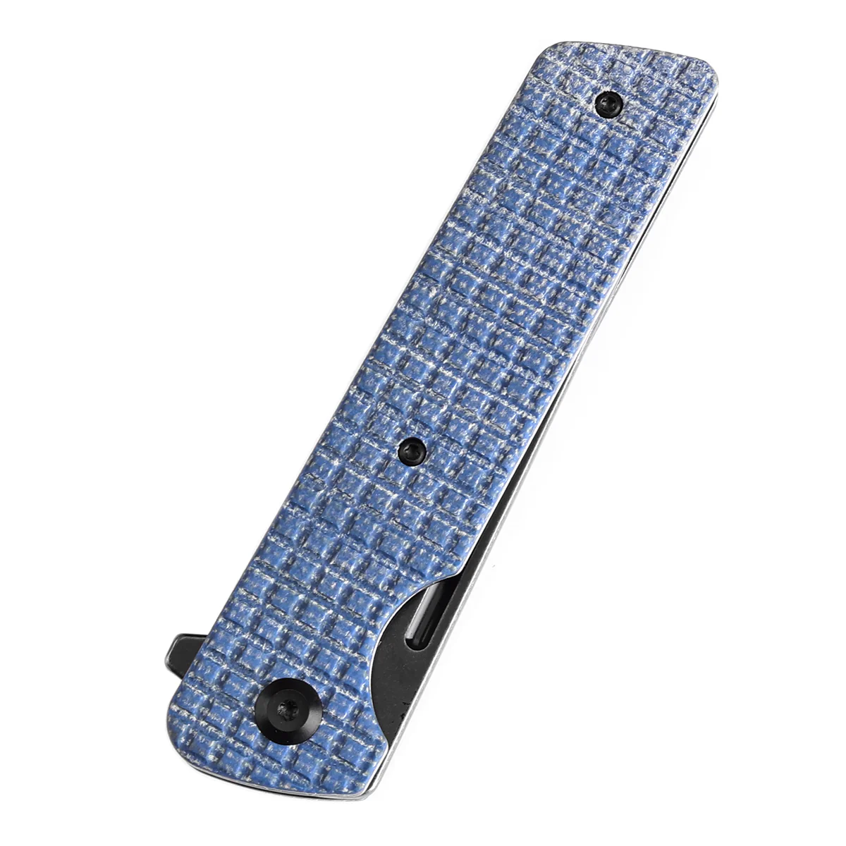 Tenable Anomaly Folding Knife Blue Micarta with Frag Pattern Handle (3.14'' Blackwash Nitro-V Tanto Blade) Pinkerton Knives Design-T2038T3 - Image 7