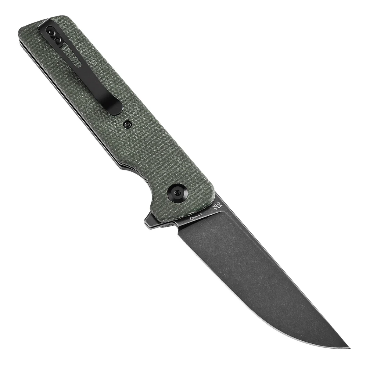 Tenable Anomaly Folding Knife Green Micarta Handle (3.14'' Blackwash Nitro-V Blade) Pinkerton Knives Design-T2038A2 - Image 3