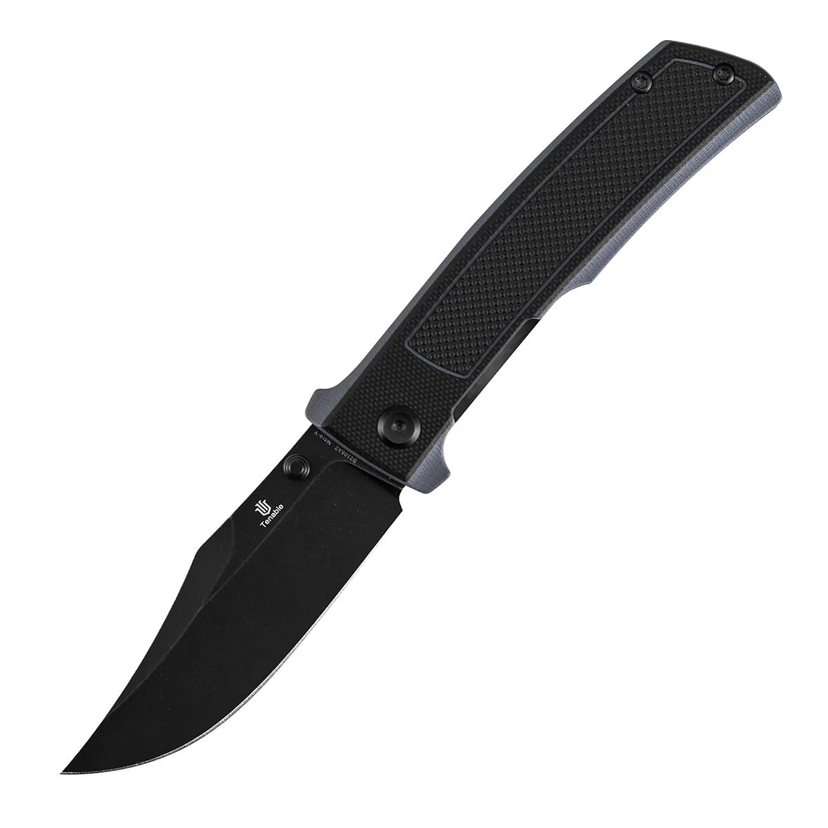 Tenable Bison Folding Knife | 3.24'' Blackwash Nitro V Blade | Black and Gray G10 with Frag Pattern Handle | Ray Laconico Knives Design | B2108A2 - Image 3