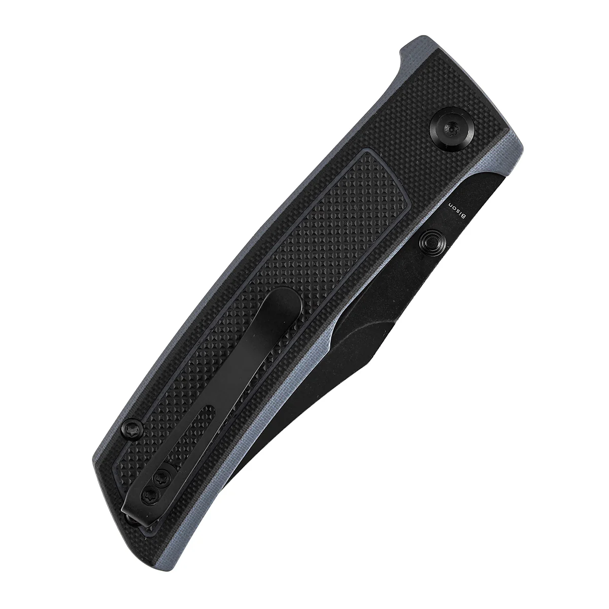 Tenable Bison Folding Knife | 3.24'' Blackwash Nitro V Blade | Black and Gray G10 with Frag Pattern Handle | Ray Laconico Knives Design | B2108A2 - Image 8