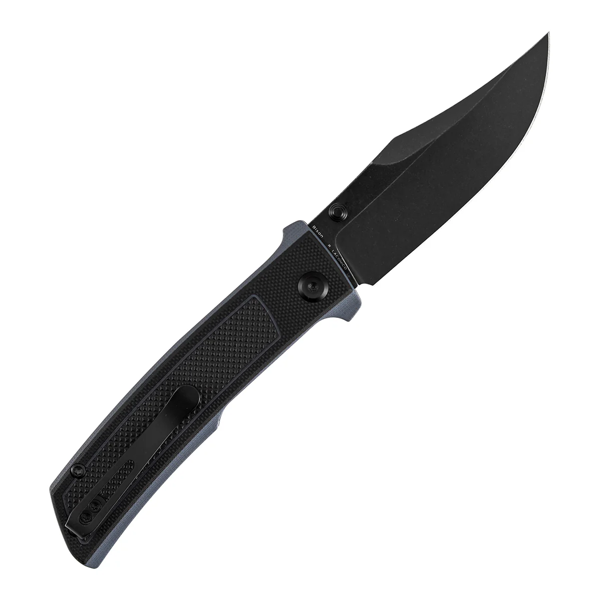 Tenable Bison Folding Knife | 3.24'' Blackwash Nitro V Blade | Black and Gray G10 with Frag Pattern Handle | Ray Laconico Knives Design | B2108A2 - Image 9