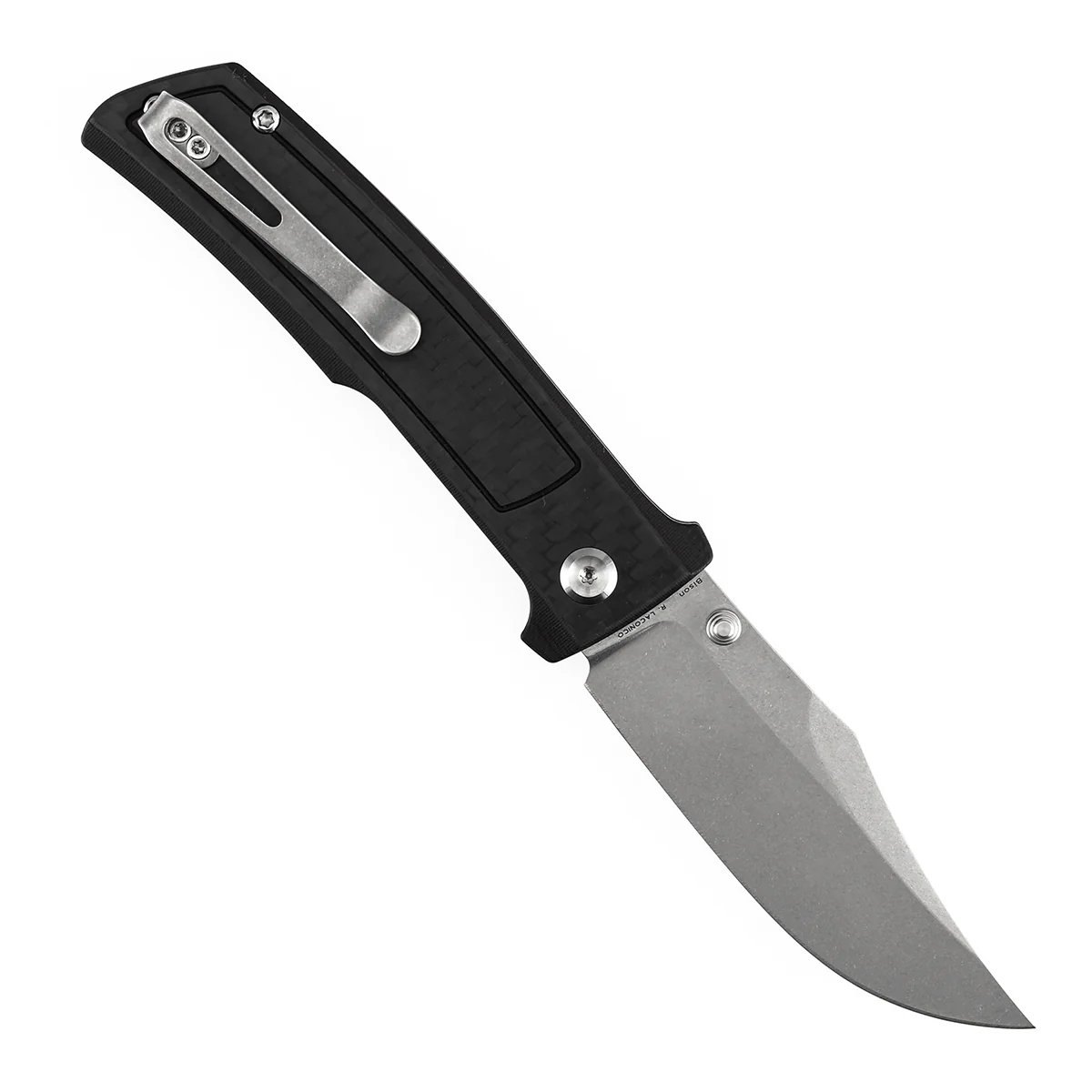 Tenable Bison Folding Knife | 3.24'' Stonewashed Nitro V Blade | Twill Carbon FIber & G10 Handle | Ray Laconico Knives Design | B2108A4 - Image 3