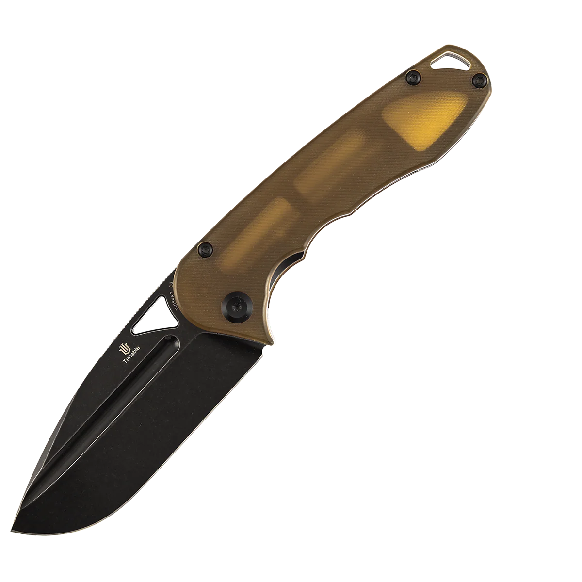 Tenable Bömbur Folding Knife Amber PEI Handle (3.53'' Blackwashed Blade) Midgards Messer Design--T1054A7 - Image 10