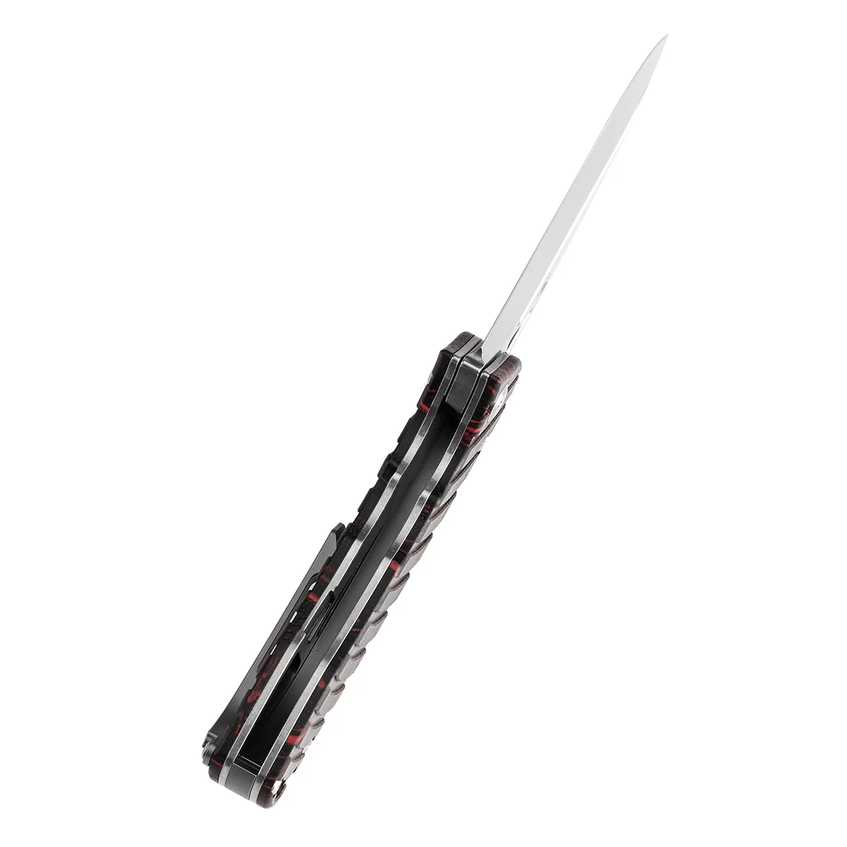 Tenable Bömbur Folding Knife Black and Red G-mascus Handle (3.53'' Stonewashed D2 Blade) Midgards Messer Design--T1054C1 - Image 4