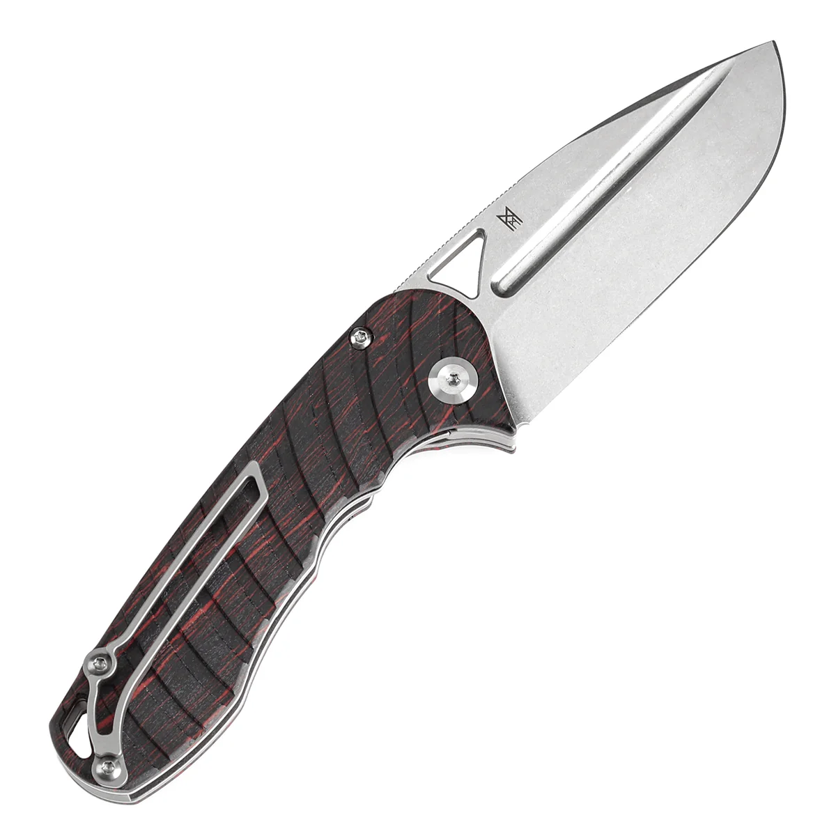 Tenable Bömbur Folding Knife Black and Red G-mascus Handle (3.53'' Stonewashed D2 Blade) Midgards Messer Design--T1054C1 - Image 9