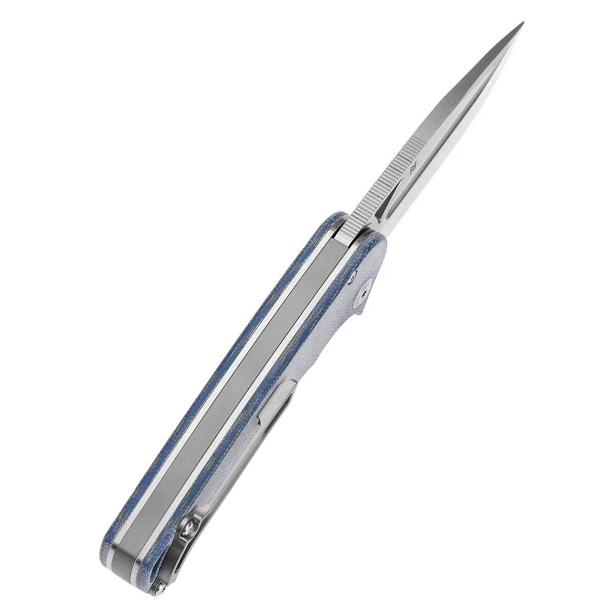 Tenable Bömbur Folding Knife Blue Micarta Handle (3.53'' Stonewashed D2 Blade) Midgards Messer Design--T1054A5 - Image 5