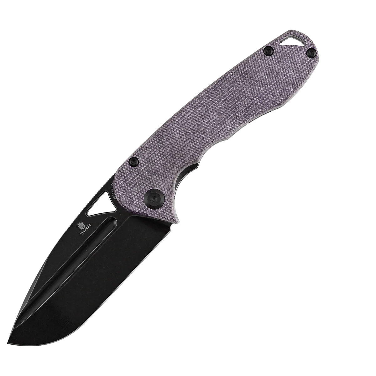 Tenable Bömbur Folding Knife Purple Micarta Handle (3.53'' Blackwashed D2 Blade) Midgards Messer Design--T1054A6 - Image 10