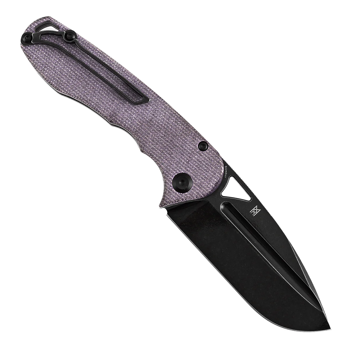 Tenable Bömbur Folding Knife Purple Micarta Handle (3.53'' Blackwashed D2 Blade) Midgards Messer Design--T1054A6 - Image 3