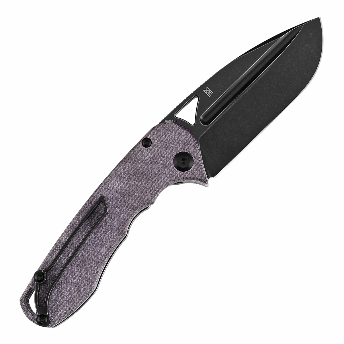 Tenable Bömbur Folding Knife Purple Micarta Handle (3.53'' Blackwashed D2 Blade) Midgards Messer Design--T1054A6 - Image 8